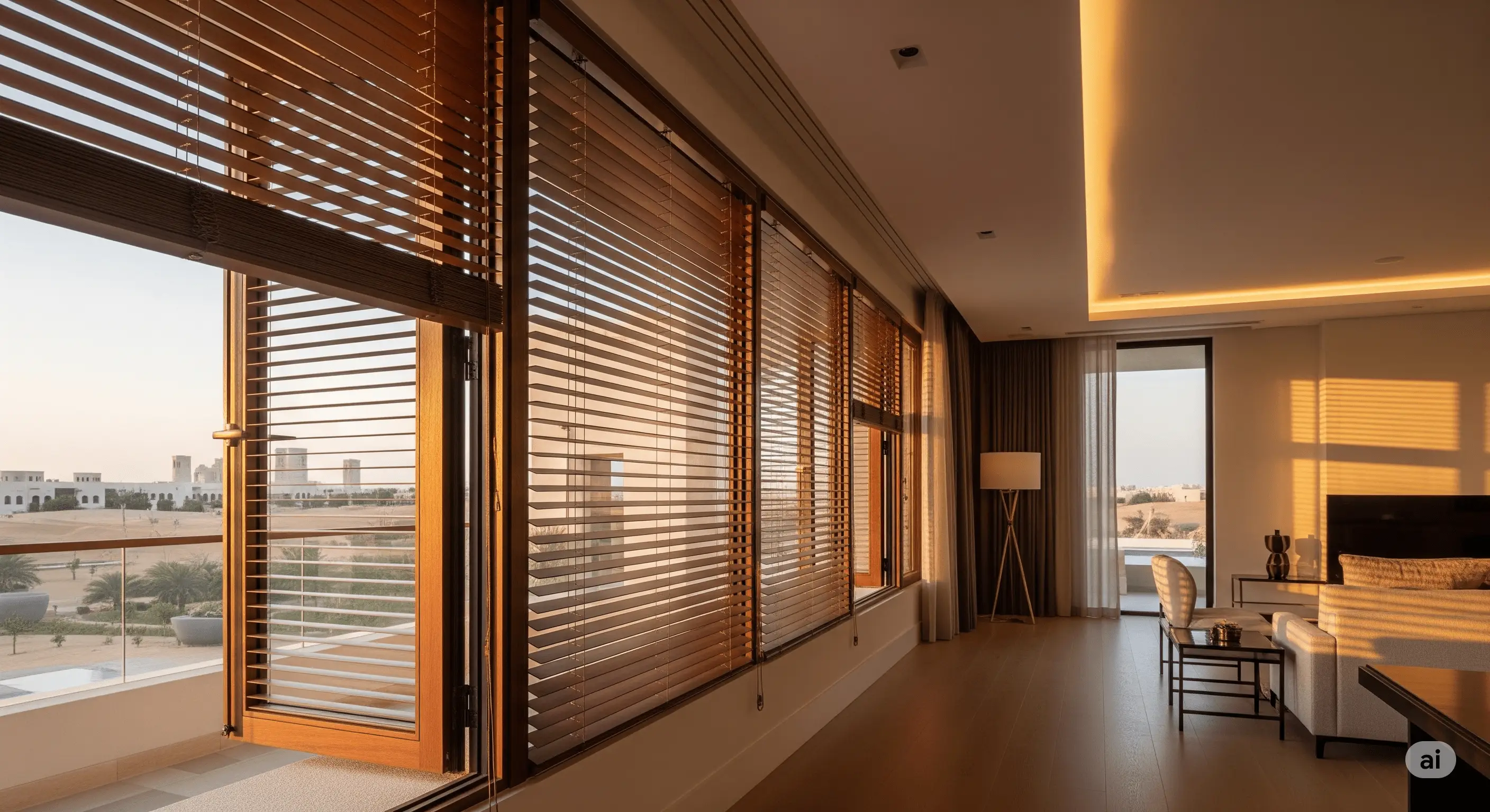 Wooden Window Blinds in UAE – Enhance Privacy & Style | Modern Furnishing Dubai