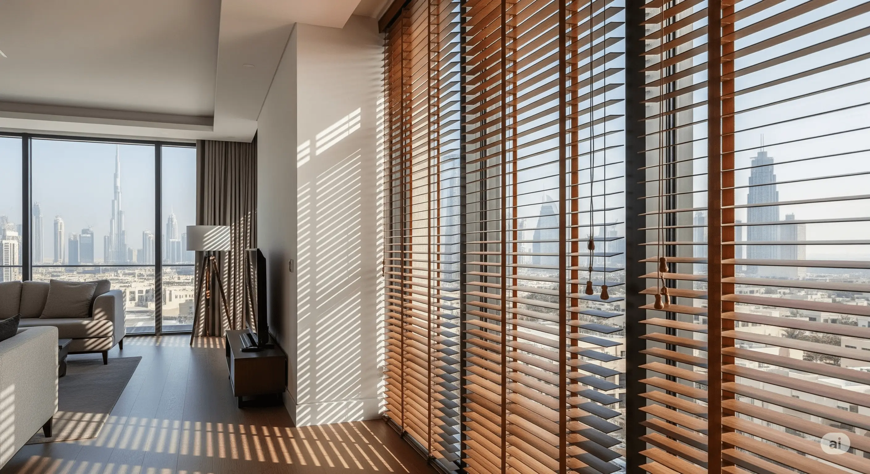 Wooden Window Blinds in UAE – Enhance Privacy & Style | Modern Furnishing Dubai