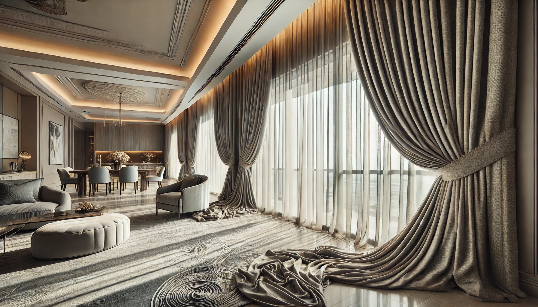 Custom Made Curtains Dubai - Premium Tailored Curtains by Modern Furnishing Dubai