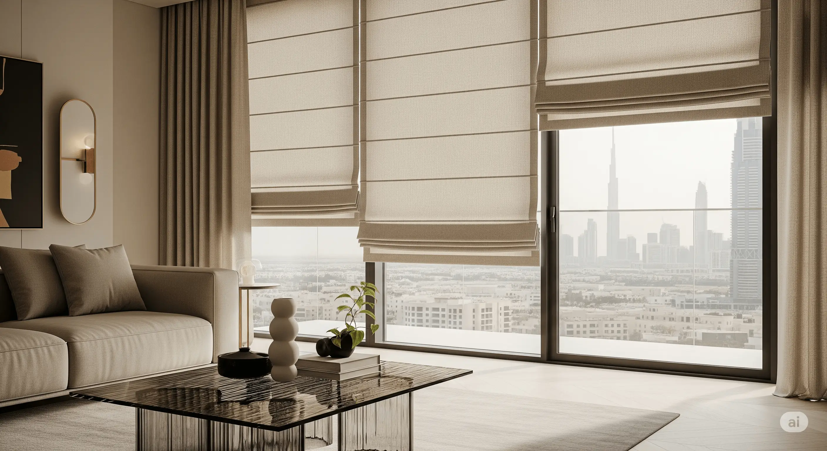 Custom Roman Blinds in Dubai | Bespoke Design & Professional Installation