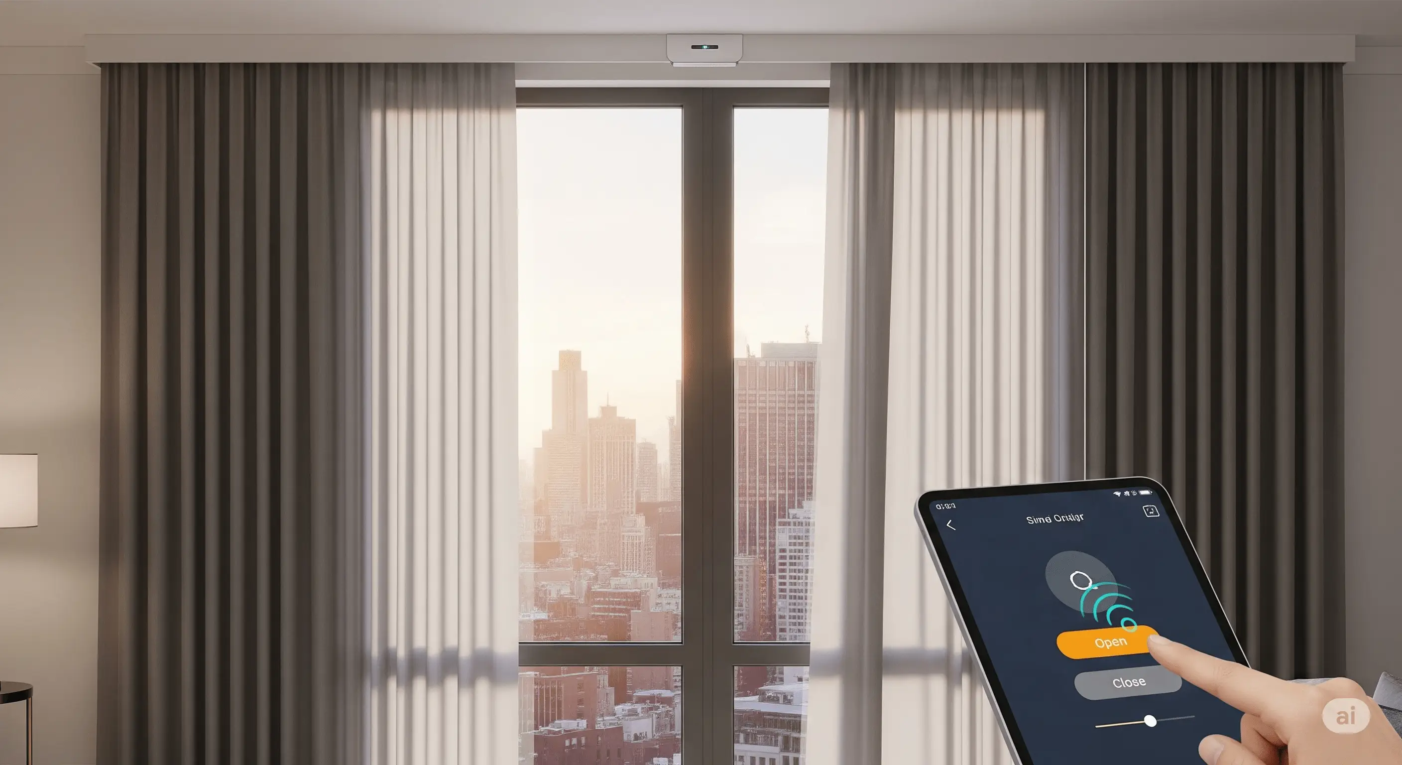 Motorised Magic: Effortless Light Control with Smart Curtains